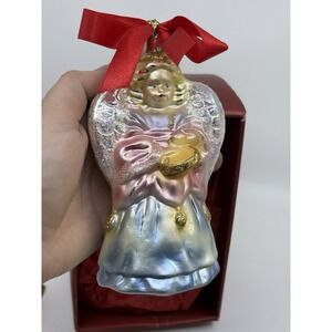 LENOX Old World Angel Yuletide Treasures Glass Christmas Ornament w/ Tag Box